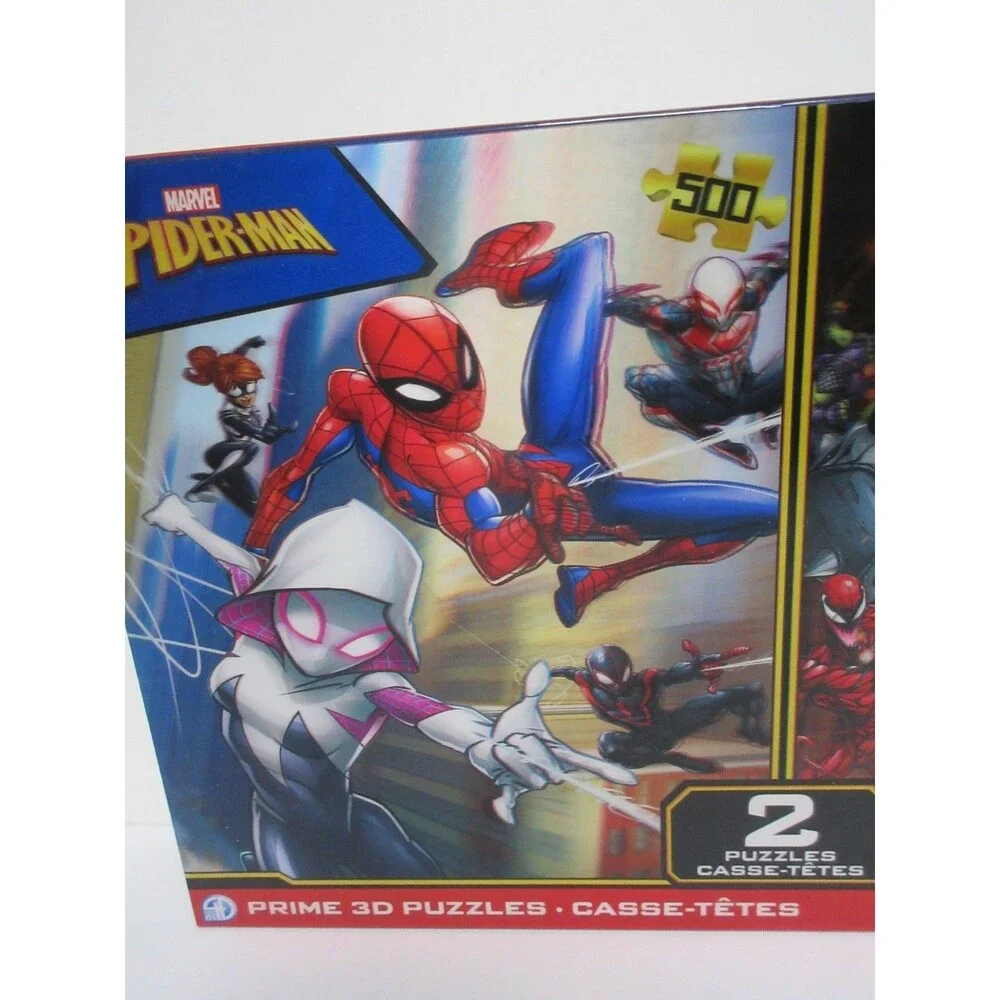 Marvel Spider-Man Prime 3D TWIN PACK Lenticular Puzzles of 500pcs 24x18